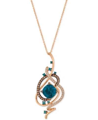 Le Vian Crazy Collection Deep Sea Blue Topaz (5-3/8 Ct. T.w.) And Diamond (3/4 Ct. T.w.) Pendant Necklace In