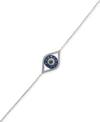Effy Collection Effy Sapphire (1/4 Ct. T.w.) And Diamond (1/6 Ct. T.w.) Evil Eye Bracelet In 14k White Gold(also Ava In White Gold