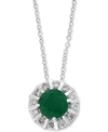 Effy Collection Effy Sapphire (3/4 Ct. T.w) & Diamond (1/4 Ct. T.w) 18" Pendant Necklace In 14k White Gold (also Ava In Emerald/white Gold