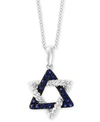 EFFY COLLECTION EFFY SAPPHIRE STAR OF DAVID 18" PENDANT NECKLACE (1/5 CT. T.W.) IN 14K WHITE GOLD
