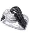 WRAPPED IN LOVE WRAPPED IN LOVE DIAMOND WAVY RING (1 CT. T.W.) IN STERLING SILVER, CREATED FOR MACY'S