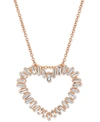 Le Vian Vanilla Diamond Baguette Heart 20" Pendant Necklace (5/8 Ct. T.w.) In 14k Rose Gold In Rose Gold