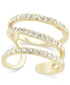Inc International Concepts Gold-tone Triple Band Pave Statement Ring, Created For Macy's In Gold