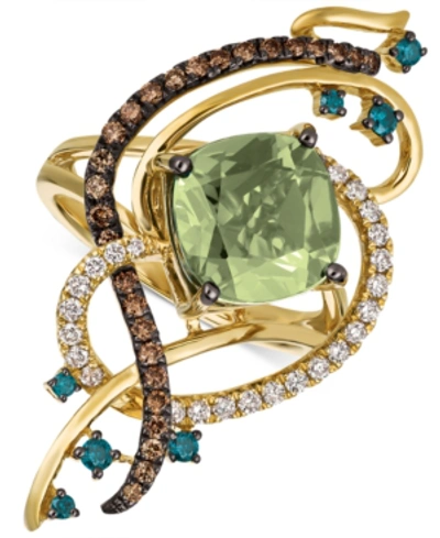 Le Vian Exotics Crazy Collection Mint Julep Quartz (3-1/4 Ct. T.w.) & Diamond (3/4 Ct. T.w.) Statement Ring In Yellow Gold