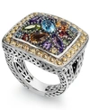 Effy Collection Balissima By Effy Multi-stone Ring In 18k Yellow Gold And Sterling Silver (3-1/4 Ct. T.w.) In Multi