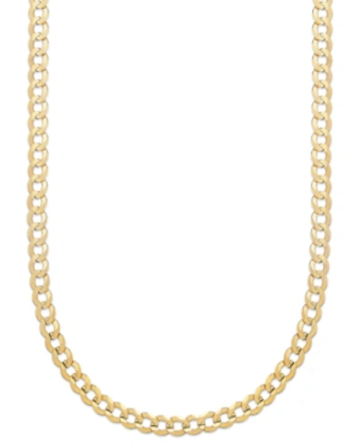Italian Gold 22" Open Curb Link Chain Necklace (5-3/4mm) In Solid 14k Gold