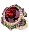 Le Vian Crazy Collection Garnet (7-5/8 Ct. T.w.) And Multi-stone Round Flower Ring In 14k Rose Gold (also Av In Garnet