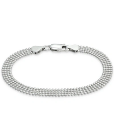Giani Bernini Sterling Silver Bracelet Four Row Bead Chain In Gold Over Silver