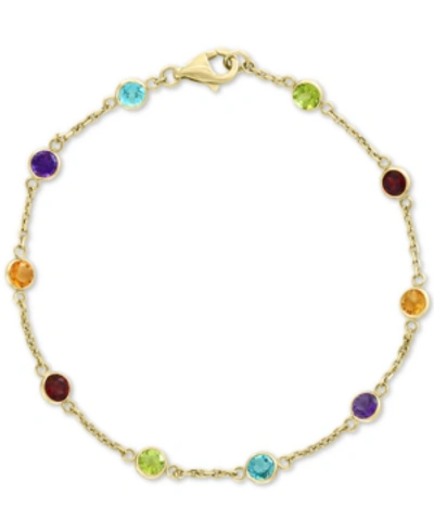 Effy Collection Effy Multi-gemstone Link Bracelet (2-1/2 Ct. T.w.) In 14k Gold. (also Available In 14k Rose Gold)