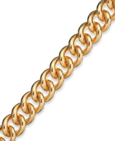 Signature Gold Curb Link Bracelet In 14k Gold Over Resin