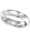 Triton Men's White Tungsten Carbide Ring, Dome Wedding Band (5mm) In Tungsten