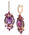 Le Vian Crazy Collection Multi-stone Drop Earrings In 14k Strawberry Rose Gold (13-1/2 Ct. T.w.) In Purple