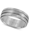 TRITON MEN'S RING, 8MM 3-ROW WEDDING BAND IN CLASSIC OR BLACK TUNGSTEN