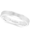 Triton Men's White Tungsten Carbide Ring, Wedding Band (3mm) In Tungsten