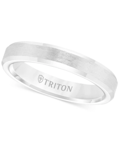 Triton Men's White Tungsten Carbide Ring, Wedding Band (3mm)