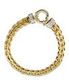 ITALIAN GOLD 14K GOLD BRACELET, DIAMOND SPIGA (1/8 CT. T.W.)