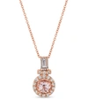 Le Vian Peach Morganite (3/4 Ct.t.w.) And Nude Diamonds (1/4 Ct.t.w.) Pendant Set In 14k Rose Gold In Morganite