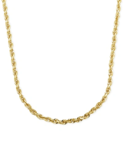 Italian Gold Rope Chain 24" Necklace (3mm) In Solid 14k Gold In Yellow Gold