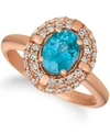 Le Vian Blue Zircon (1 1/4 Ct.t.w.) And Nude Diamonds (5/8 Ct.t.w.) Ring Set In 14k Rose Gold In Blue Zircon