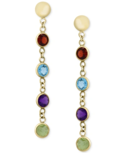 Effy Collection Effy Multi-gemstone Drop Earrings (2-1/5 Ct. T.w.) In 14k Gold