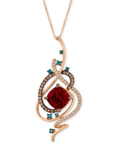 Le Vian Exotics Crazy Collection Pomegranate Garnet (4-1/2 Ct. T.w.) & Diamond (3/4 Ct. T.w.) 18" Pendant Ne In Yellow Gold