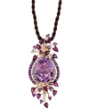 Le Vian Crazy Collection Multi-stone Cord Pendant Necklace In 14k Strawberry Rose Gold (18 Ct. T.w.) In Purple