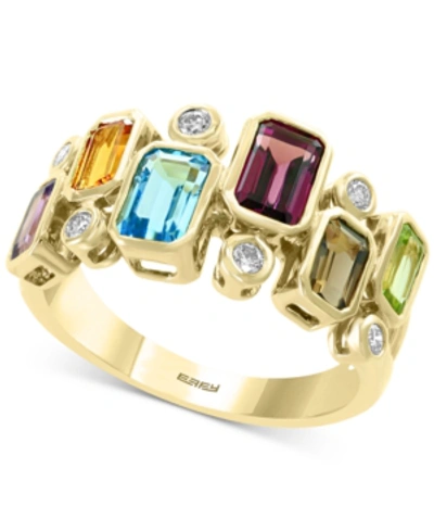 Effy Collection Effy Multi-gemstone (2-3/8 Ct .t.w.) & Diamond (1/6 Ct. T.w.) Ring In 14k Gold