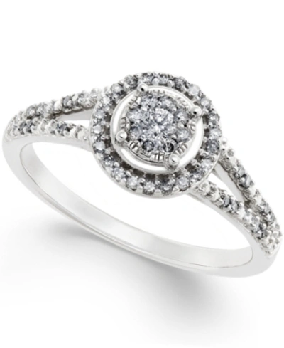 Promised Love Diamond Promise Ring In 10k White Gold ( 1/4 Ct. T.w.)