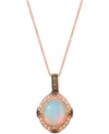 Le Vian Opal (2-1/5 Ct. T.w.) & Diamond (3/8 Ct. T.w.) 22" Pendant Necklace In 14k Rose Gold In Opal