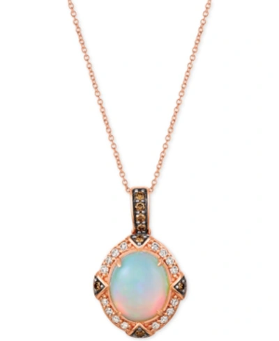 Le Vian Opal (2-1/5 Ct. T.w.) & Diamond (3/8 Ct. T.w.) 22" Pendant Necklace In 14k Rose Gold
