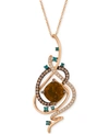Le Vian Exotics Crazy Collection Chocolate Quartz (3-3/4 Ct. T.w.) & Diamond (3/4 Ct. T.w.) 18" Pendant Neck In Yellow Gold