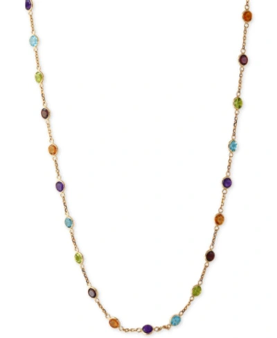 Effy Collection Effy Mosaic Collection Multi-gemstone Link Collar Necklace (9 Ct. T.w.) In 14k Gold. (also Available