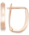 Diamond Fascination Polished U-hoop Earrings In 10k Gold In Rose Gold