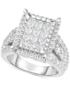 TRUMIRACLE TRUMIRACLE DIAMOND SQUARE HALO CLUSTER RING (3 CT. T.W.) IN 14K WHITE GOLD