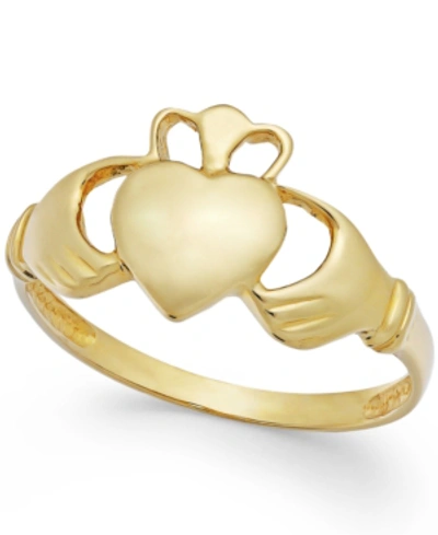 Italian Gold Claddagh Ring In 14k Gold In Yellow Gold