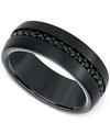 Triton Men's Sapphire 8mm Band (9/10 Ct. T.w.) In Black Tungsten Carbide In Black Tungsten