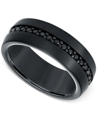 Triton Men's Sapphire 8mm Band (9/10 Ct. T.w.) In Black Tungsten Carbide