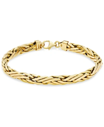 Italian Gold Woven Link Chain Bracelet In 14k Gold In Yellow Gold