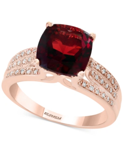 Effy Collection Effy Garnet (3-1/4 Ct. T.w.) And Diamond (1/5 Ct. T.w.) Ring In 14k Rose Gold