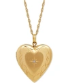 Italian Gold Diamond Accent Heart Locket Pendant Necklace In 10k Gold In Gold