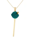 SIMONE I. SMITH 18K GOLD OVER STERLING SILVER NECKLACE, MEDIUM GREEN CRYSTAL LOLLIPOP PENDANT
