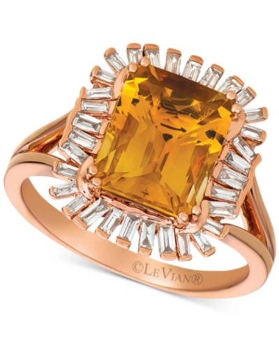 Le Vian Pomegranate Garnet (3-1/3 Ct. T.w.) & Diamond (1/3 C.t. T.w.) Ring In 14k Rose Gold (also Available In Citrine
