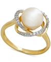 HONORA CULTURED FRESHWATER PEARL (8MM) & DIAMOND (1/8 CT. T.W.) RING IN 14K GOLD