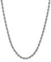 Italian Gold Lightweight 14k White Gold Diamond-cut Rope Chain 18" Necklace (2-1/2mm) In White Gold