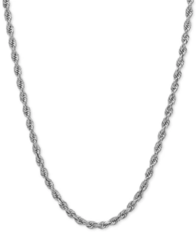 Italian Gold 14k White Gold Diamond-cut Rope Chain 18" Necklace (2-1/2mm)