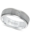 TRITON MEN'S TITANIUM RING, 7MM DIAMOND ACCENT WEDDING BAND