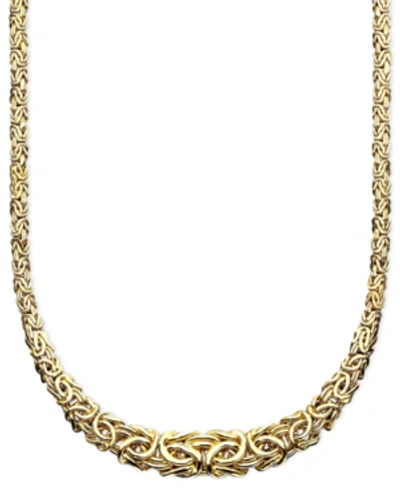 Italian Gold 17" Byzantine Necklace In 14k Gold