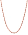 ITALIAN GOLD 14K ROSE GOLD DIAMOND-CUT ROPE CHAIN 20" NECKLACE (2-1/2MM)