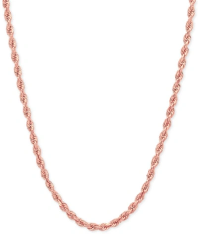 Italian Gold 14k Rose Gold Diamond-cut Rope Chain 20" Necklace (2-1/2mm)