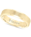 TRITON BEVEL EDGE COMFORT FIT BAND IN YELLOW TUNGSTEN CARBIDE